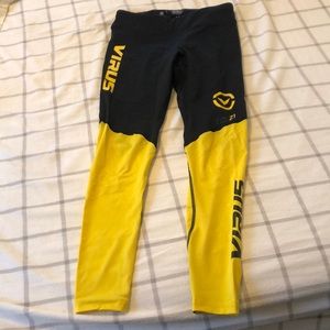 Virus full length black and yellow leggings